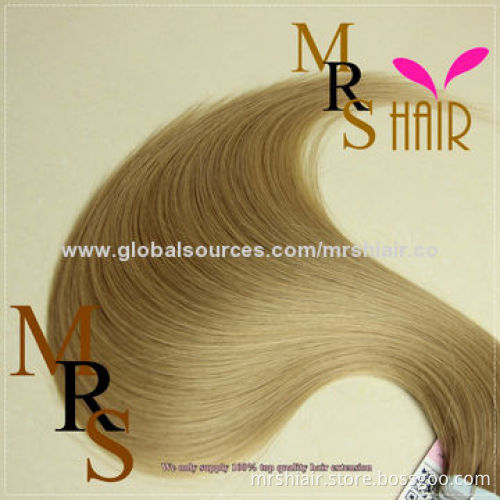 20-Inch Light Brown Brazilian Silk Straight Tape Weft Hair
